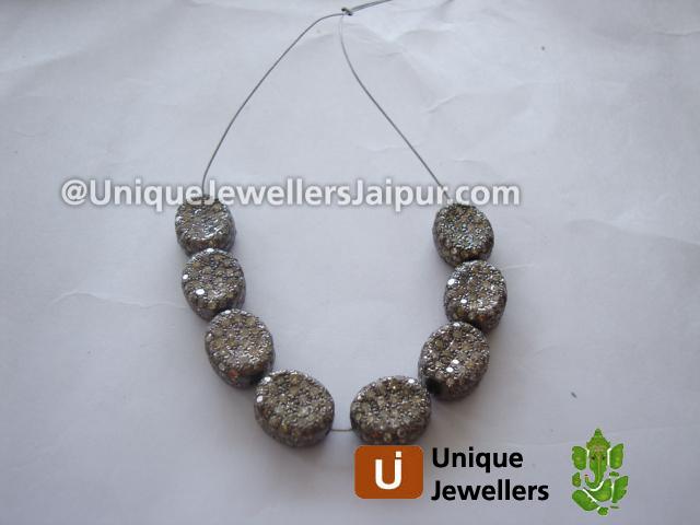 Diamond Studded Silver Oval